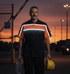 Milwaukee Leather MDM11673 Men’s Black-Orange Mechanic Work Shirt w/ Reflective Strip – Heavy-Duty Button-Up - Image 6