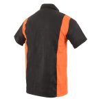 Biker Clothing Co. MDM11675 Men’s Black-Neon-Orange Button-Up Heavy-Duty Work Shirt – Classic Mechanic Shirt w/ Pockets - Image 8