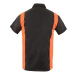 Biker Clothing Co. MDM11675 Men’s Black-Neon-Orange Button-Up Heavy-Duty Work Shirt – Classic Mechanic Shirt w/ Pockets - Image 7