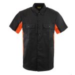 Biker Clothing Co. MDM11676 Men’s Black-Orange Button-Up Heavy-Duty Work Shirt – Classic Mechanic Shirt w/ Pockets - Image 7