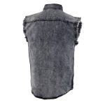 Milwaukee Leather MDM11678 Men’s Classic Grey Button-Down Cut Off Frayed Sleeveless Casual Shirt - Image 9