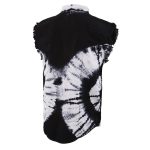 Biker Clothing Co. MDM11679 Men’s Classic Black and White Tie-Dye Button-Down Frayed Sleeveless Cut Off Shirt - Image 9