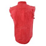 Milwaukee Leather MDM11681 Men’s Classic Red Button-Down Cut Off Frayed Sleeveless Casual Shirt - Image 7