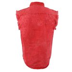 Milwaukee Leather MDM11681 Men’s Classic Red Button-Down Cut Off Frayed Sleeveless Casual Shirt - Image 9