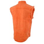 Milwaukee Leather MDM11682 Men’s Classic Orange/Beige Button-Down Cut Off Frayed Sleeveless Casual Shirt - Image 7
