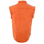 Milwaukee Leather MDM11682 Men’s Classic Orange/Beige Button-Down Cut Off Frayed Sleeveless Casual Shirt - Image 9