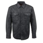 Milwaukee Leather MDM1603 Men’s Black Waxy Coated Snap Front Shirt - Image 10