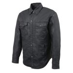 Milwaukee Leather MDM1603 Men’s Black Waxy Coated Snap Front Shirt - Image 9