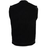 Milwaukee Leather MDM3000 Men’s ‘Brute’ Concealed Snap Black Denim Club Style Vest w/ Hidden Zipper - Image 9