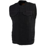Milwaukee Leather MDM3000 Men’s ‘Brute’ Concealed Snap Black Denim Club Style Vest w/ Hidden Zipper - Image 6