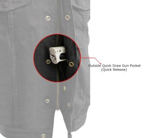 Milwaukee Leather MDM3000 Men’s ‘Brute’ Concealed Snap Black Denim Club Style Vest w/ Hidden Zipper - Image 4
