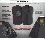 Milwaukee Leather MDM3000 Men’s ‘Brute’ Concealed Snap Black Denim Club Style Vest w/ Hidden Zipper - Image 2