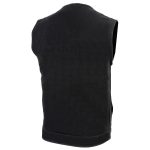 Milwaukee Leather MDM3001 Men’s ‘Covert’ Black Denim Collarless Club Style Motorcycle Biker Vest w/ Dual Closure - Image 4