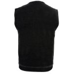 Milwaukee Leather MDM3001 Men’s ‘Covert’ Black Denim Collarless Club Style Motorcycle Biker Vest w/ Dual Closure - Image 7