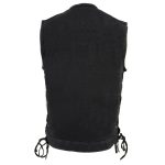 Milwaukee Leather MDM3002 Men’s ‘Covert’ Black Denim Club Style Vest with Side Lace Adjustment - Image 9