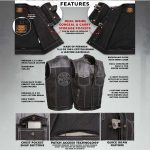 Milwaukee Leather MDM3006 Men’s ‘Brute’ Black Denim and Black Leather Club Style Vest w/ Hidden Dual Closure - Image 2