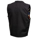 Milwaukee Leather MDM3007 Men’s ‘Brute’ Concealed Snap Black Denim Club Style Vest w/ USA Flag Liner - Image 10