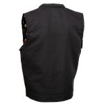 Milwaukee Leather MDM3007 Men’s ‘Brute’ Concealed Snap Black Denim Club Style Vest w/ USA Flag Liner - Image 9