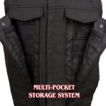 Milwaukee Leather MDM3007 Men’s ‘Brute’ Concealed Snap Black Denim Club Style Vest w/ USA Flag Liner - Image 4