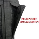 Milwaukee Leather MDM3007 Men’s ‘Brute’ Concealed Snap Black Denim Club Style Vest w/ USA Flag Liner - Image 5