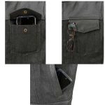 Milwaukee Leather MDM3008 Men’s ‘Brute’ Black Perforated Leather and Denim Club Style Vest w/ Hidden Dual Closure - Image 7