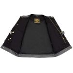 Milwaukee Leather MDM3010 Men’s Black Denim Club Style Biker Vest with Leather Trim and Hidden Zipper - Image 5