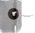 Milwaukee Leather MDM3010 Men’s Black Denim Club Style Biker Vest with Leather Trim and Hidden Zipper - Image 4