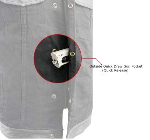 Milwaukee Leather MDM3011 Men’s Black ‘Hidden Zipper’ Side Lace Motorcycle Rider Denim Vest w/ Leather Trim - Image 5
