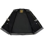 Milwaukee Leather MDM3011 Men’s Black ‘Hidden Zipper’ Side Lace Motorcycle Rider Denim Vest w/ Leather Trim - Image 4