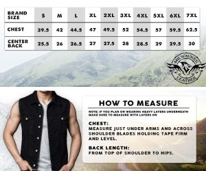 Milwaukee Leather MDM3011 Men’s Black ‘Hidden Zipper’ Side Lace Motorcycle Rider Denim Vest w/ Leather Trim - Image 3