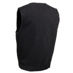 Milwaukee Leather MDM3012 Men’s ‘Brute’ Black Denim Club Style V-Neck Motorcycle Vest w/ Dual Closure - Image 7