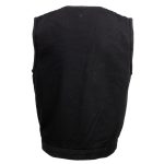 Milwaukee Leather MDM3012 Men’s ‘Brute’ Black Denim Club Style V-Neck Motorcycle Vest w/ Dual Closure - Image 6