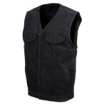 Milwaukee Leather MDM3012 Men’s ‘Brute’ Black Denim Club Style V-Neck Motorcycle Vest w/ Dual Closure - Image 9
