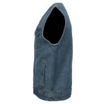 Milwaukee Leather MDM3012 Men’s ‘Brute’ Concealed Snap Blue Denim V-Neck Club Style Vest w/ Hidden Zipper - Image 7