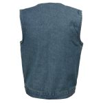 Milwaukee Leather MDM3012 Men’s ‘Brute’ Concealed Snap Blue Denim V-Neck Club Style Vest w/ Hidden Zipper - Image 8