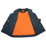 Milwaukee Leather MDM3012 Men’s ‘Brute’ Concealed Snap Blue Denim V-Neck Club Style Vest w/ Hidden Zipper - Image 5