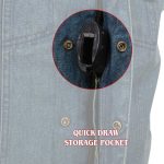 Milwaukee Leather MDM3012 Men’s ‘Brute’ Concealed Snap Blue Denim V-Neck Club Style Vest w/ Hidden Zipper - Image 4