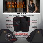 Milwaukee Leather MDM3013 Men’s ‘Brute’ Concealed Snap Black Denim V-Neck Side Lace Club Style Vest w/Hidden Zipper - Image 2
