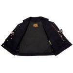 Milwaukee Leather MDM3013 Men’s ‘Brute’ Concealed Snap Black Denim V-Neck Side Lace Club Style Vest w/Hidden Zipper - Image 5