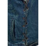 Milwaukee Leather MDM3013 Men’s ‘Brute’ Concealed Snap Blue Denim V-Neck Side Lace Club Style Vest w/Hidden Zipper - Image 6