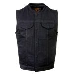 Milwaukee Leather MDM3015 Men’s ‘Rustic’ Black Denim Motorcycle Riding Vest with Hoodie - Image 9