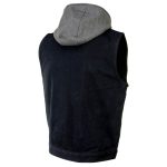 Milwaukee Leather MDM3015 Men’s ‘Rustic’ Black Denim Motorcycle Riding Vest with Hoodie - Image 11