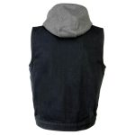 Milwaukee Leather MDM3015 Men’s ‘Rustic’ Black Denim Motorcycle Riding Vest with Hoodie - Image 8