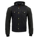 Milwaukee Leather MDM3020 Men’s Black Denim ‘5-in-1’ Club Style Vest with Removable Hoodie - Image 16