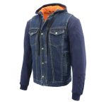 Milwaukee Leather MDM3020 Men’s Blue Denim ‘5-in-1’ Club Style Vest with Removable Hoodie - Image 14