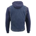 Milwaukee Leather MDM3020 Men’s Blue Denim ‘5-in-1’ Club Style Vest with Removable Hoodie - Image 5