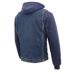 Milwaukee Leather MDM3020 Men’s Blue Denim ‘5-in-1’ Club Style Vest with Removable Hoodie - Image 12