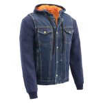 Milwaukee Leather MDM3020 Men’s Blue Denim ‘5-in-1’ Club Style Vest with Removable Hoodie - Image 10