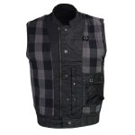 Milwaukee Leather MDM3025 Men’s Black Waxy Coated Denim Club Style Motorcycle Rider Vest w/ Shirt Collar w/ Shirt Collar - Image 8