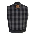 Milwaukee Leather MDM3025 Men’s Black Waxy Coated Denim Club Style Motorcycle Rider Vest w/ Shirt Collar w/ Shirt Collar - Image 20
